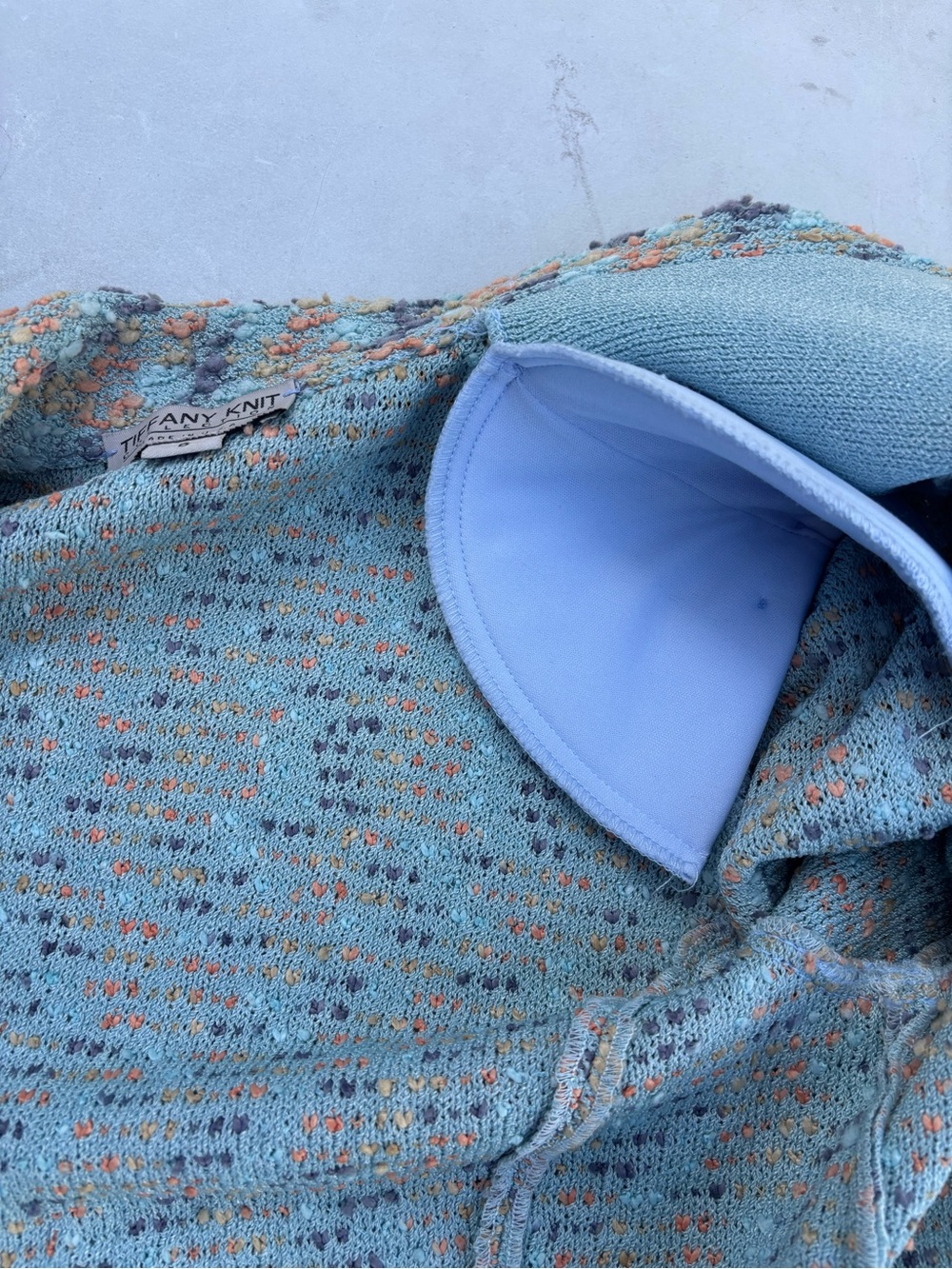 Tiffany & Co. Blue Multi Bouclé Zip Jacket - Picture 8 of 9